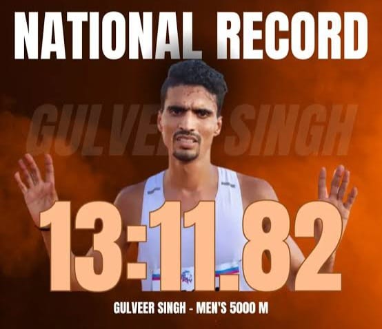 Gulveer Singh Shatters National Record in Men’s 5000m at Yogibo Athletics Challenge Cup