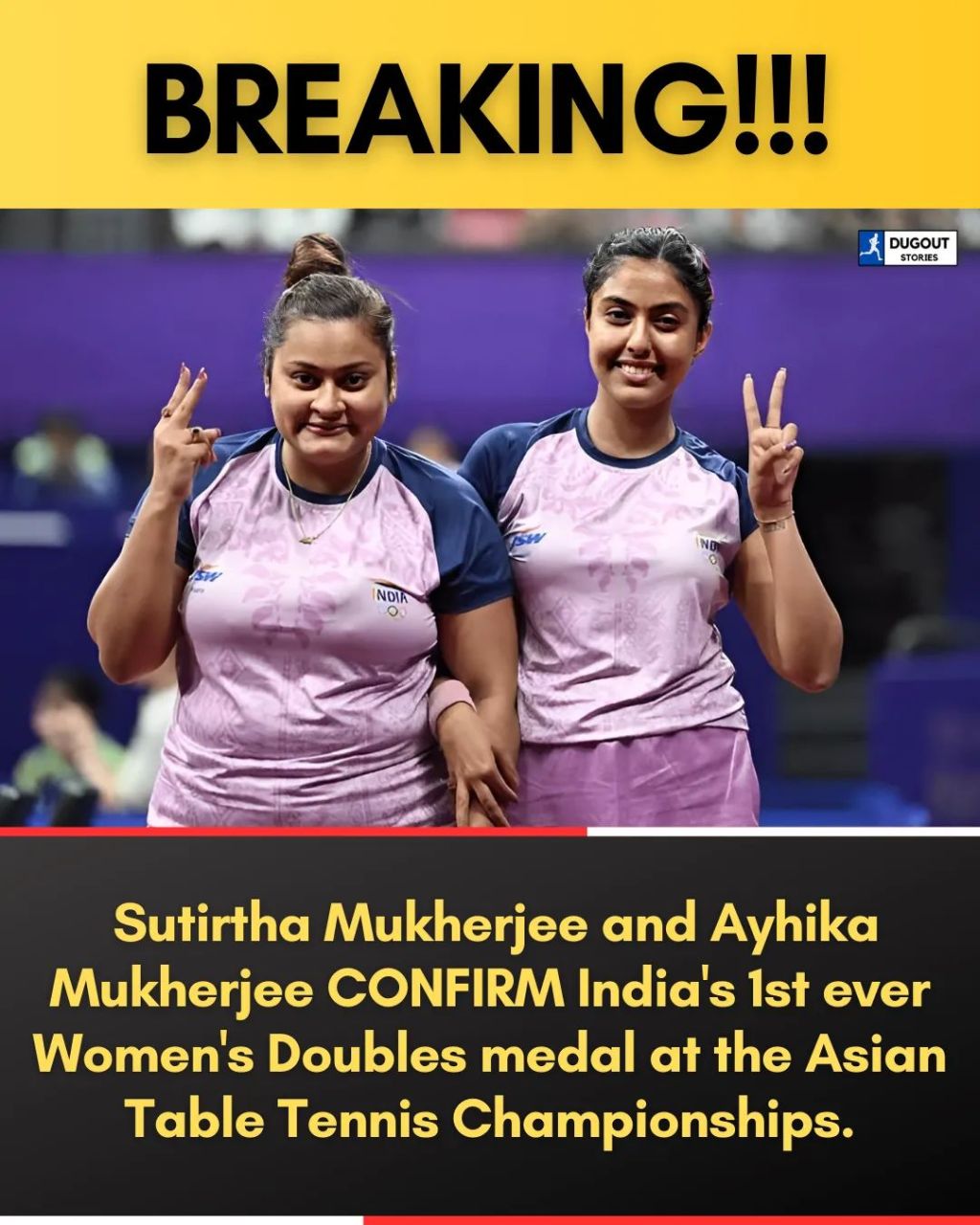 Historic Bronze for India in Women’s Doubles at Asian TT Championships&nbsp;2024